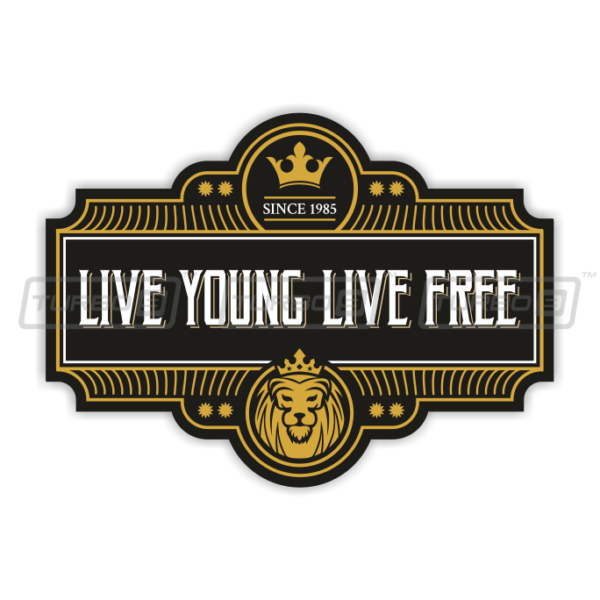 LIVE YOUNG LIVE FREE CAR STICKER – TURBO9